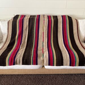 Woven Andean weighted wool blanket rug
